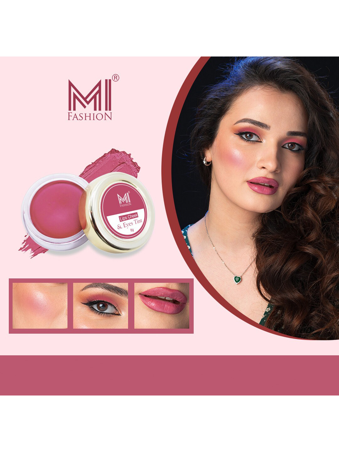 MI FASHION 3 In 1 Lip Cheek & Eyes Tint - Peach