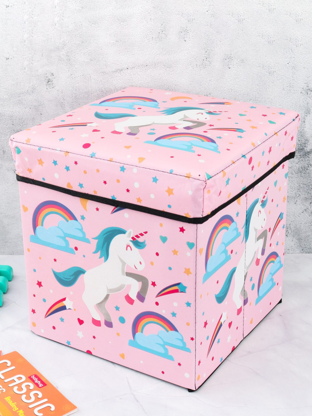 Yellow Bee Kids Pink & Blue Printed Wardrobe Organisers