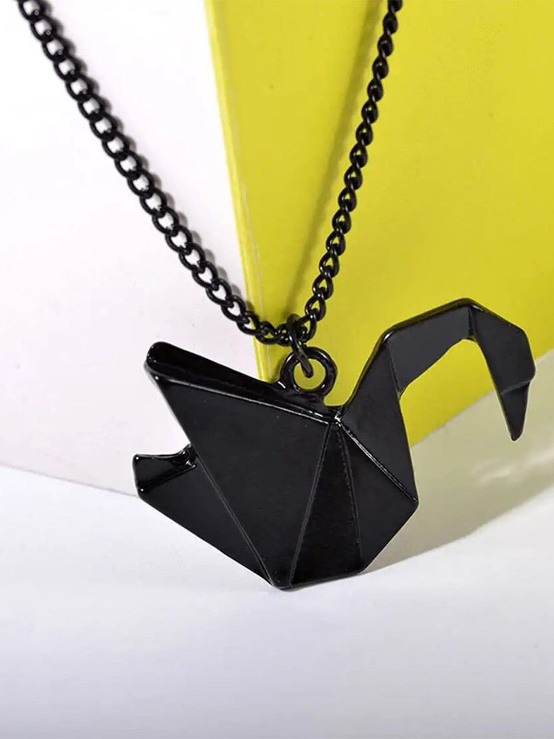 Pinapes Women Black Brass-Plated Necklace