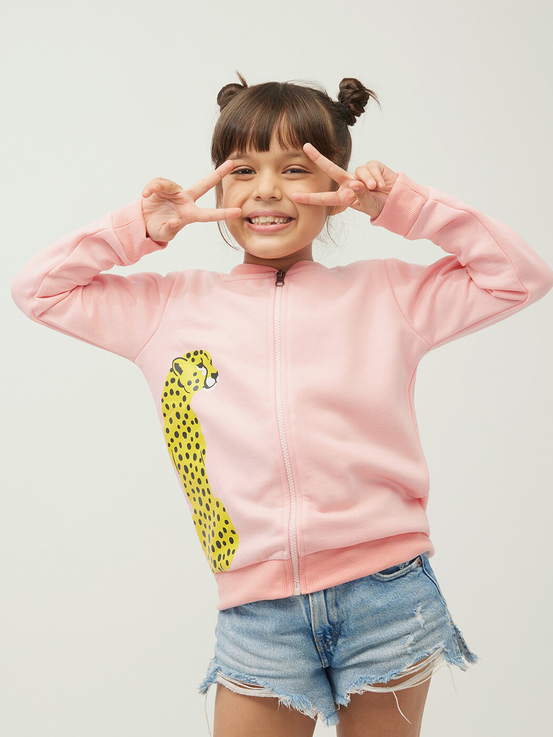 frangipani Girls Pink Fleece Bomber Jacket