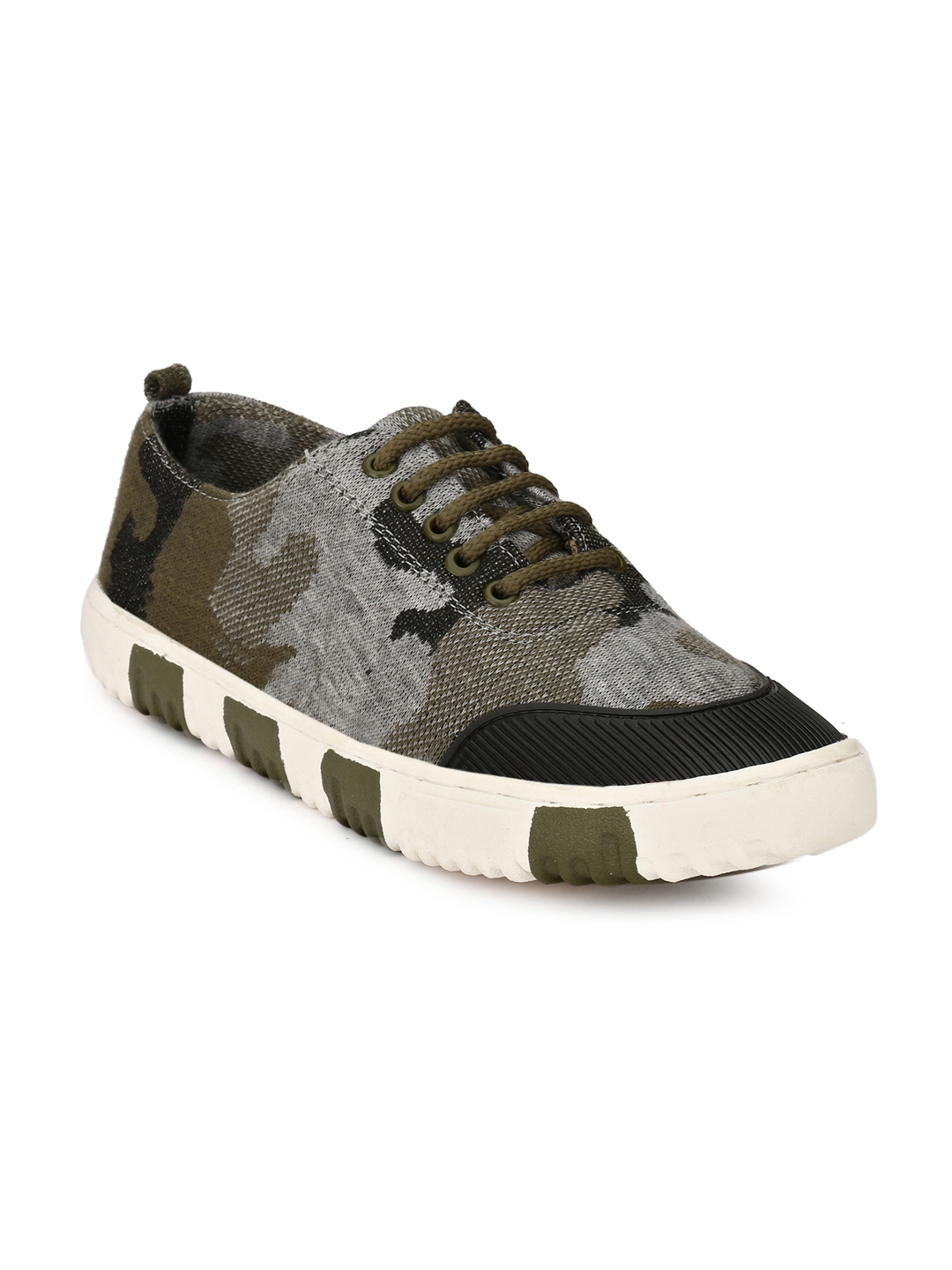 Buy Mactree Men Olive Green & Grey Sneakers - Casual Shoes for Men 2011892