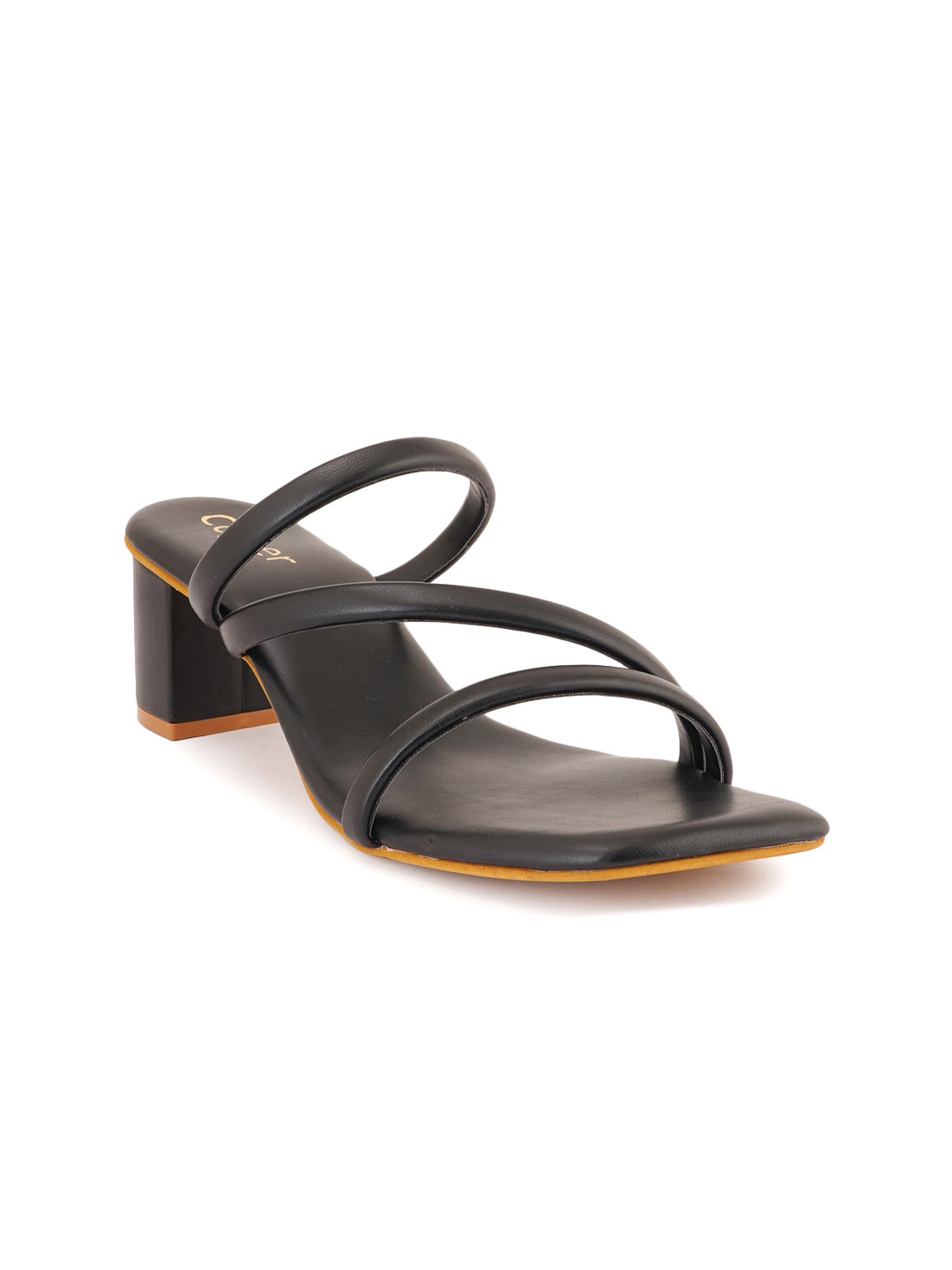 Cogner Women's Black Block Sandals