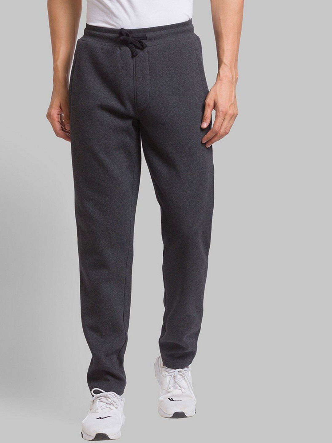 Parx Men Grey Solid Regular Fit Track Pants