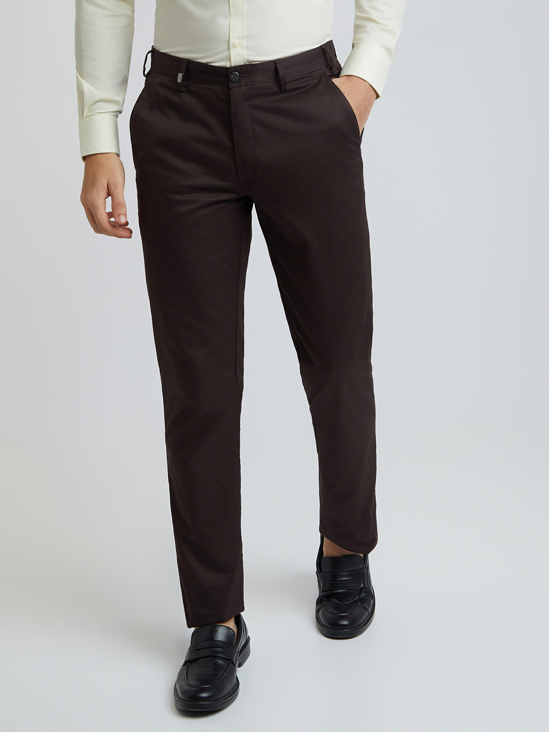 Park Avenue Men Black Slim Fit Chinos Formal Trouser