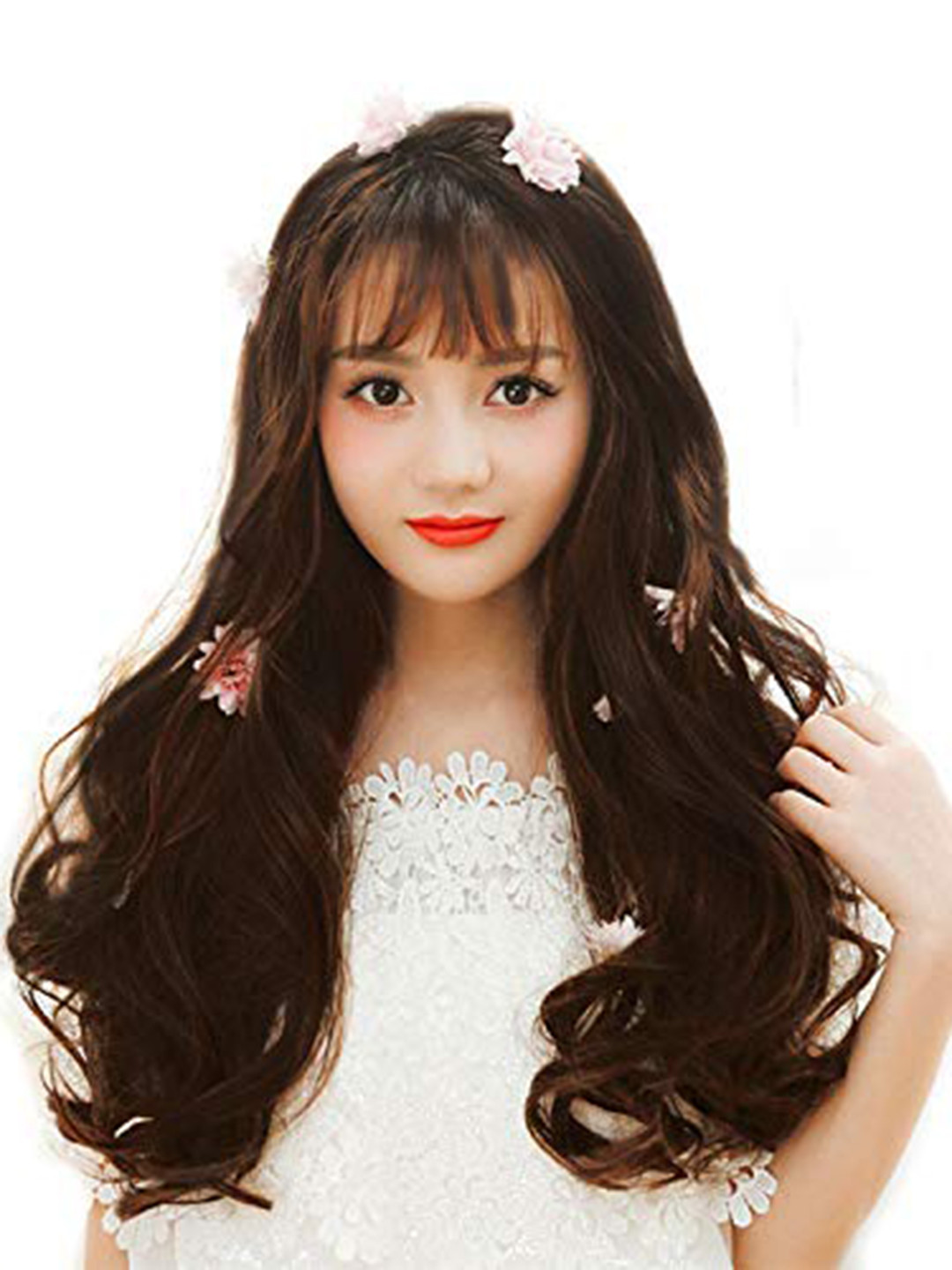 CHANDERKASH 5 Clips Based 24 Inches Curly Nylon & Synthetic Hair Extension