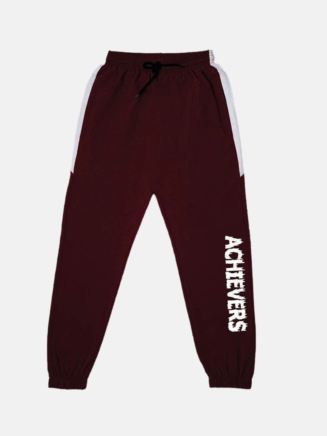 TINY HUG Boys Burgundy Slim Fit Joggers
