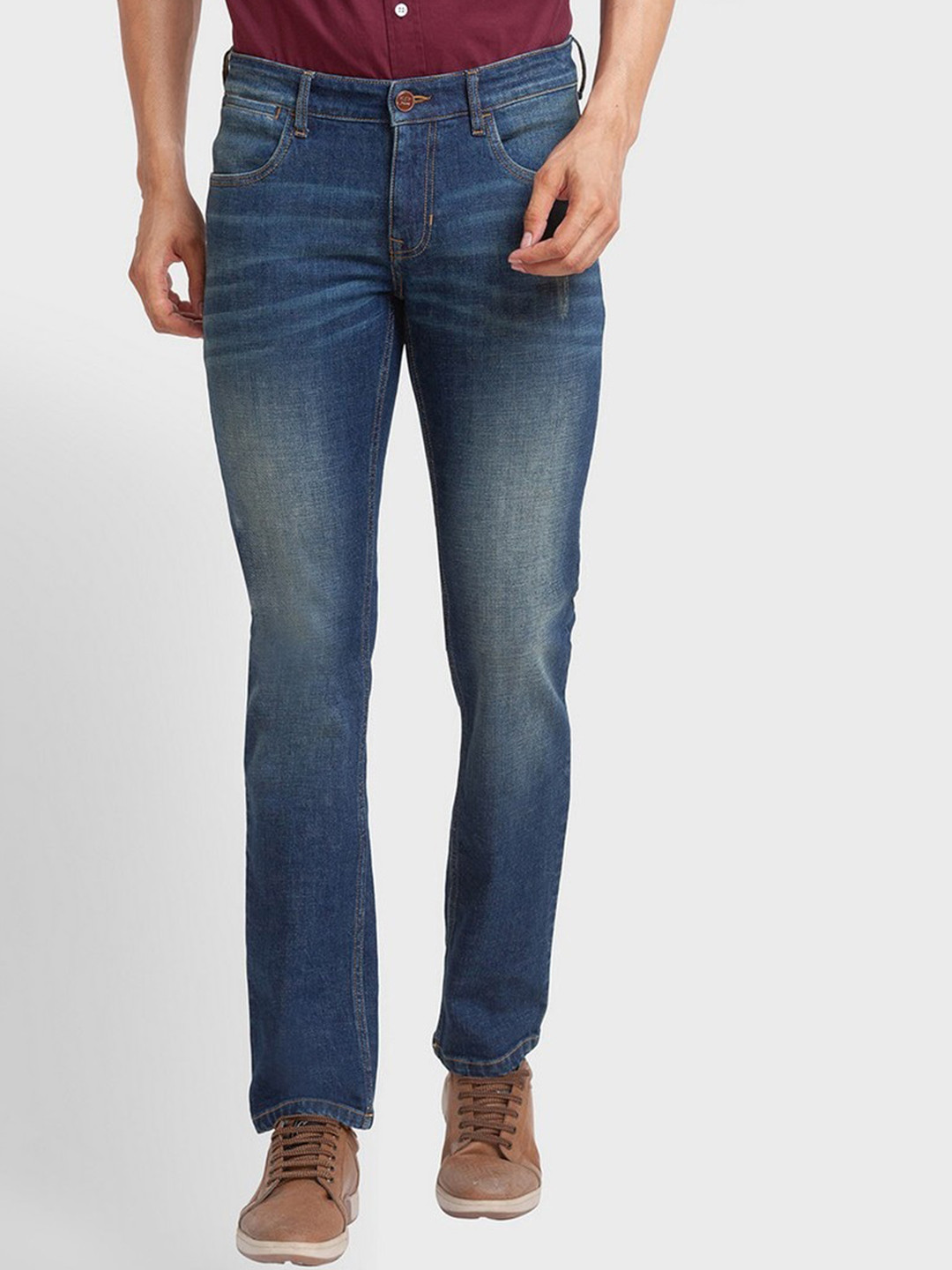 ColorPlus Men Blue Tapered Fit Light Fade Jeans