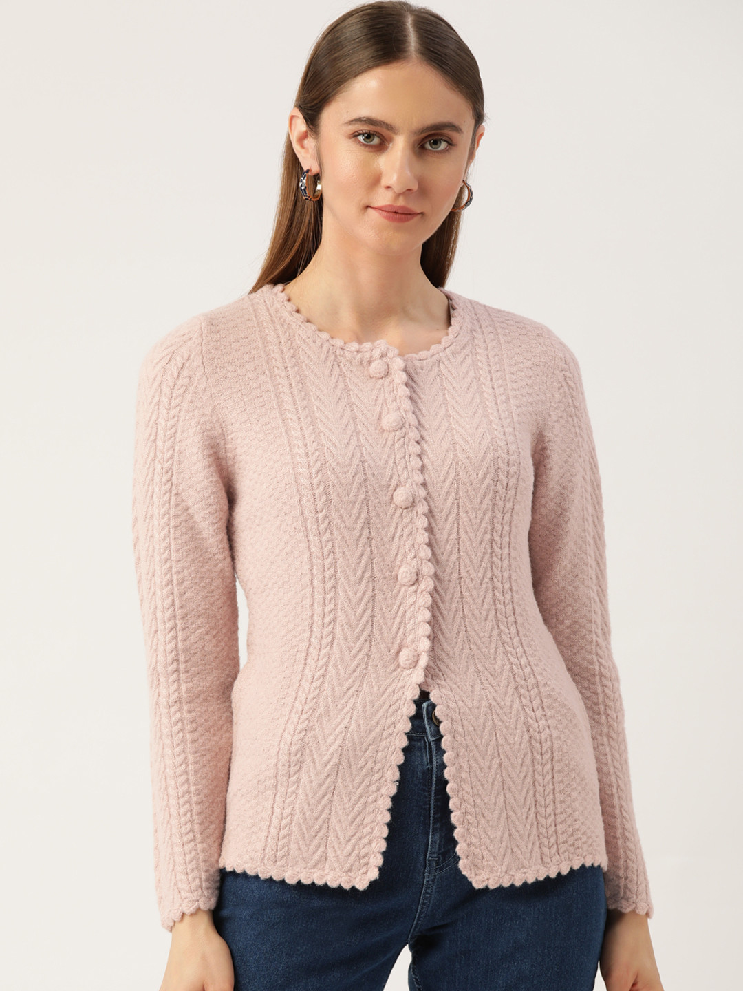 APSLEY Women Peach-Coloured Cardigan