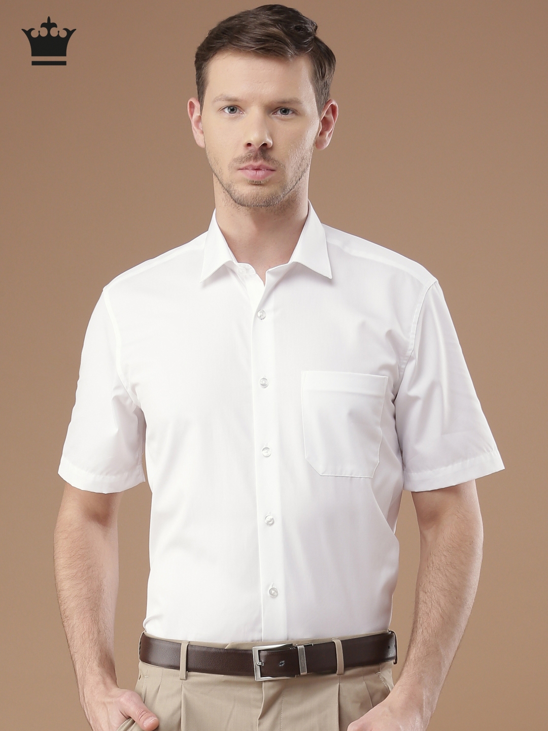 LOUIS PHILIPPE Men Solid Formal White Shirt