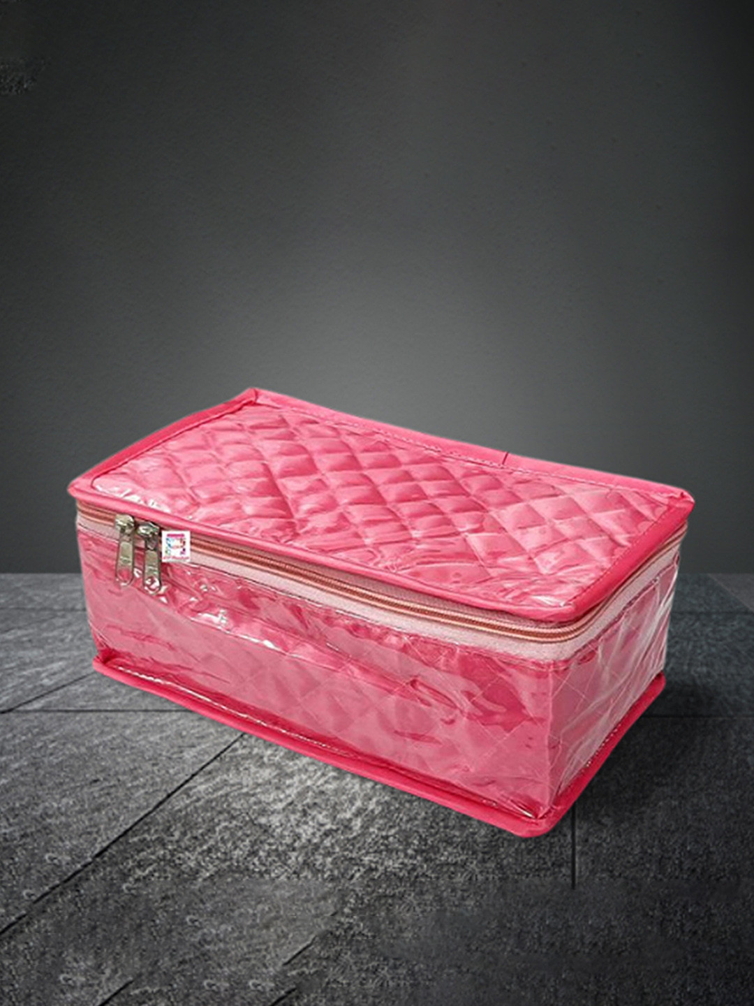 atorakushon Set Of 2 Pink Solid Pocket Jewellery Organiser