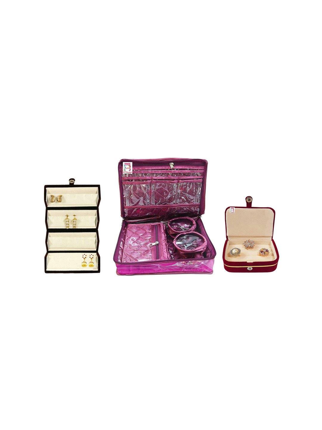 atorakushon Set of 2 Purple Wardrobe Oraganizer With Jwellery Organisers