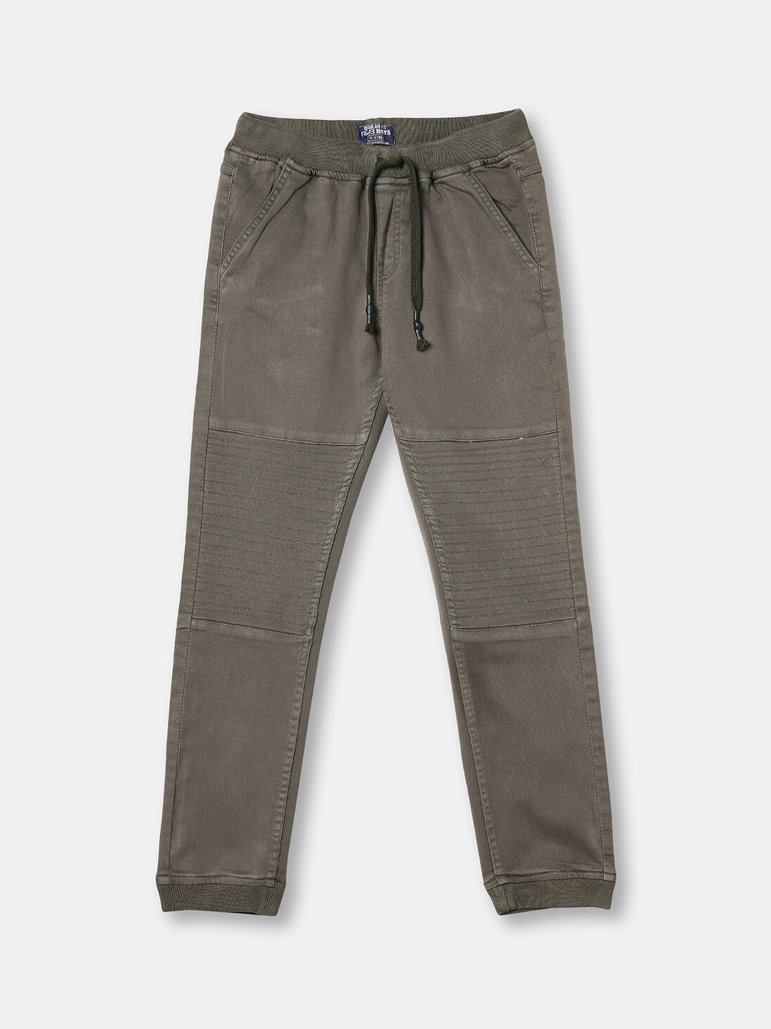 R&B Boys Olive Green Low Distress Jeans