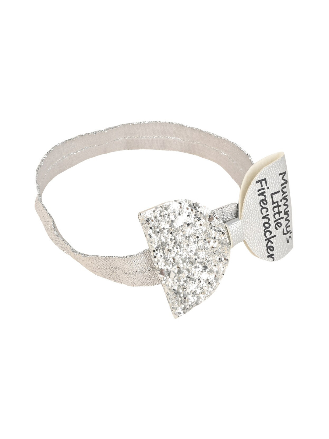 Aye Candy Girls Silver Embellished Bow Headband