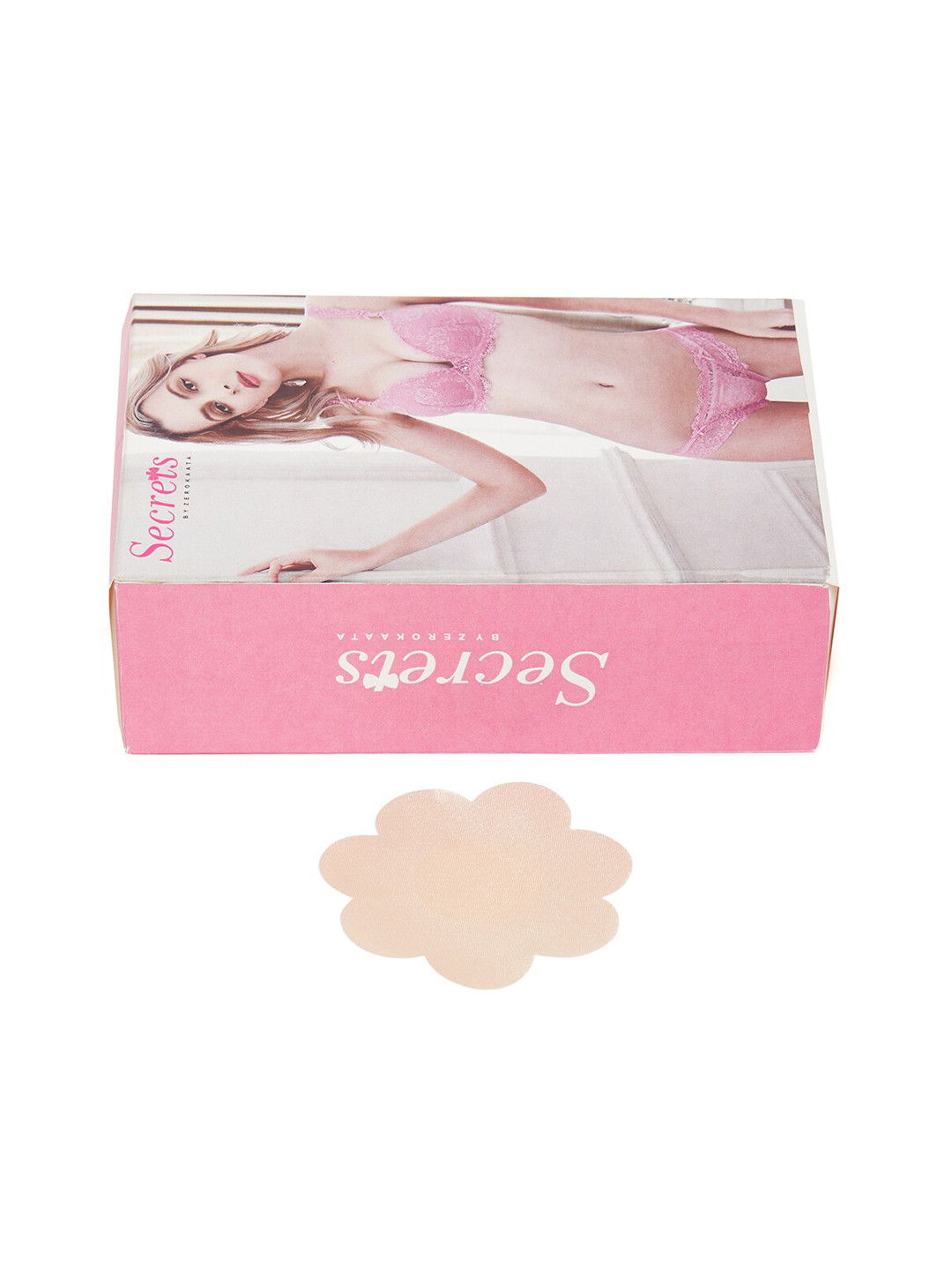 SECRETS BY ZEROKAATA Pack Of 25 Nude Coloured Flower Shaped Satin Nipple Pasties