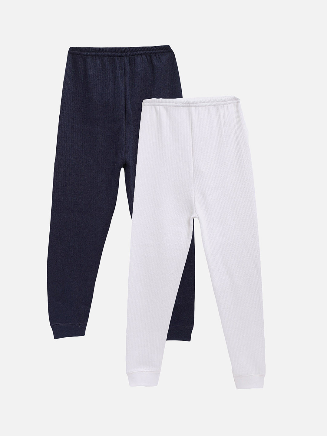 Kanvin Pack Of 2 Boys Navy Blue & White Thermal Bottoms