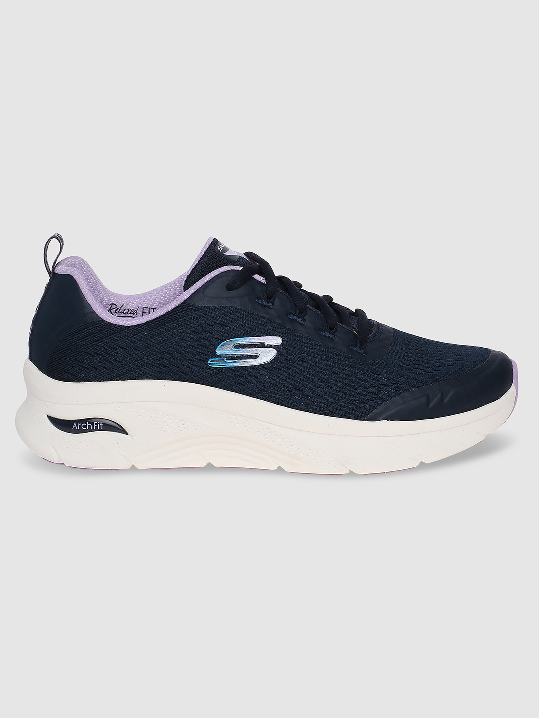 Skechers ARCH FIT D'LUX-COZY PATH Women Navy Blue Woven Design Sneakers