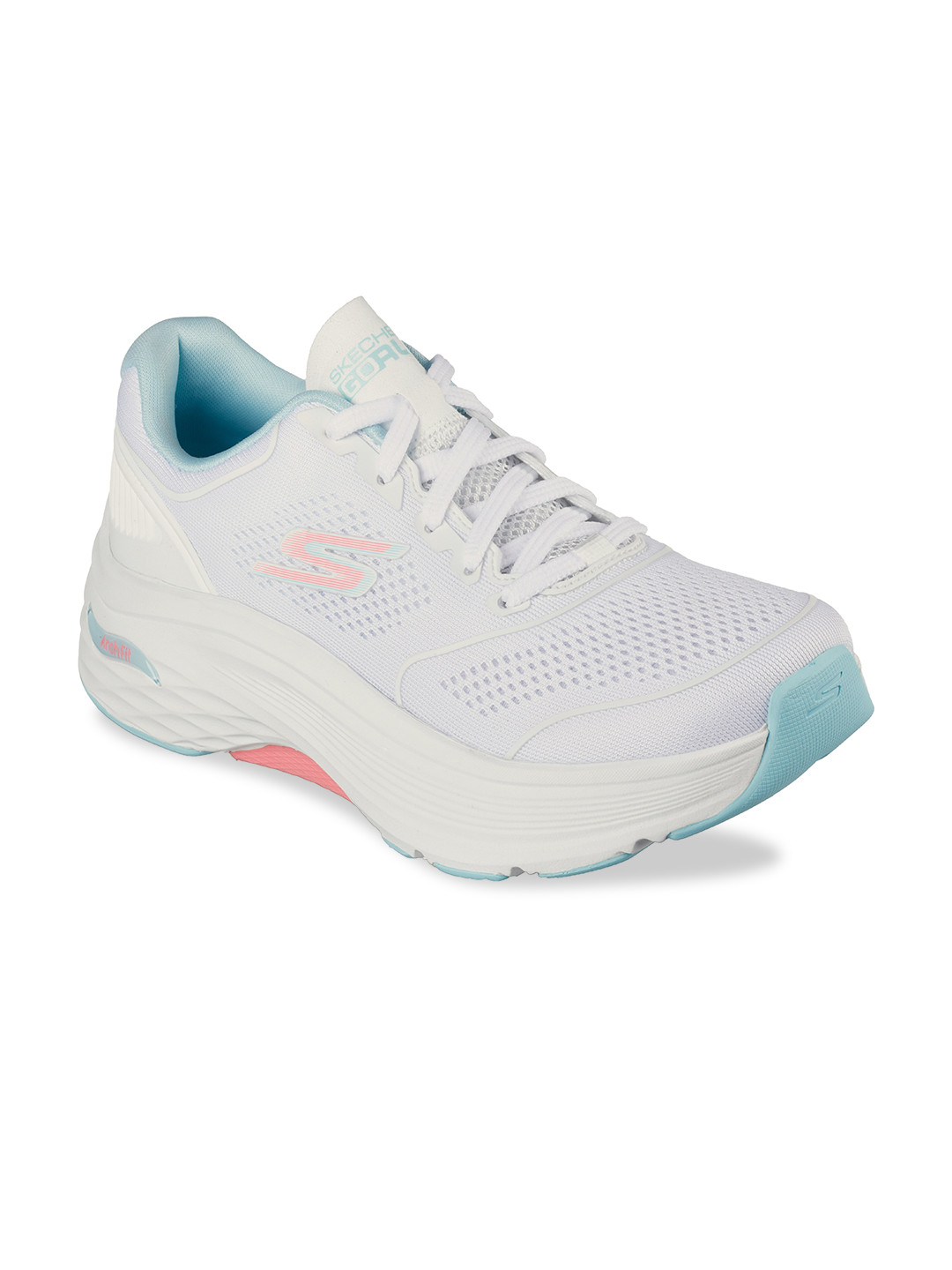 Skechers Women White MAX CUSHIONING Running Non-Marking Shoes