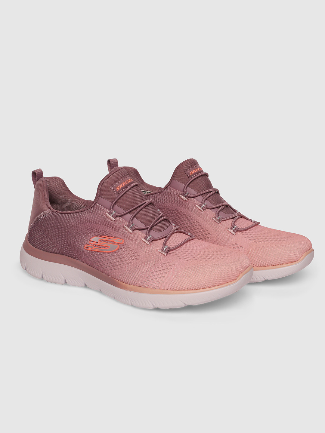 Skechers BRIGHT CHARMER Women Purple Woven Design Sneakers