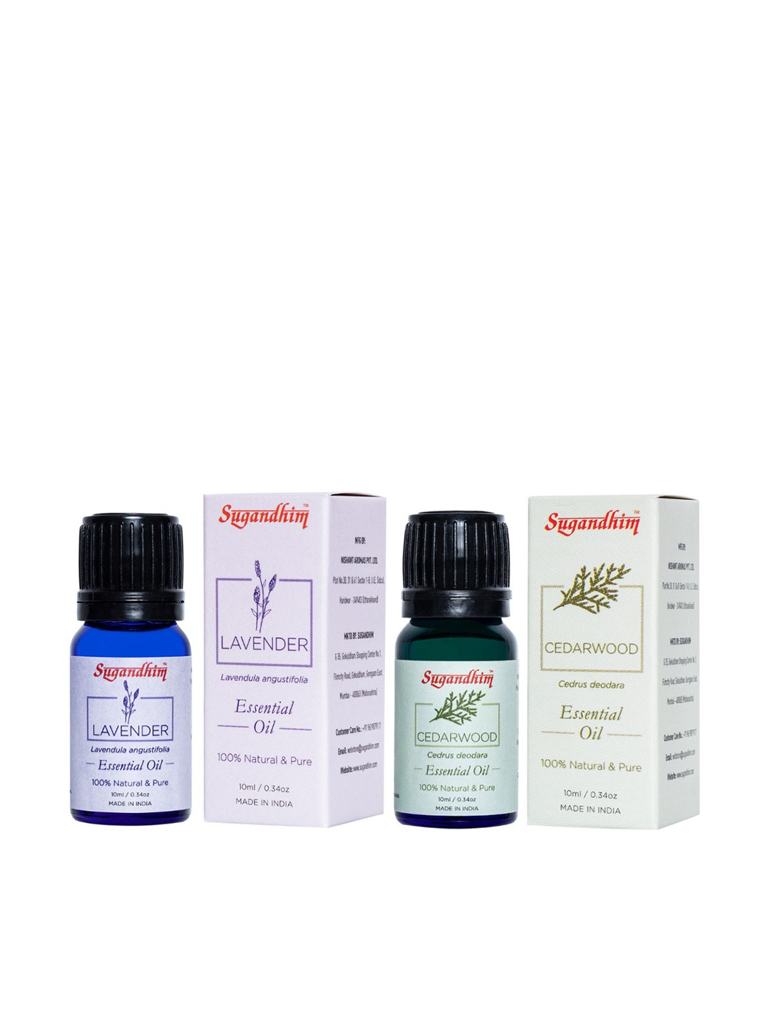 Sugandhim Set of 3 Essential Oils Lemongrass Citronella Cedarwood Natural Aroma 30ml