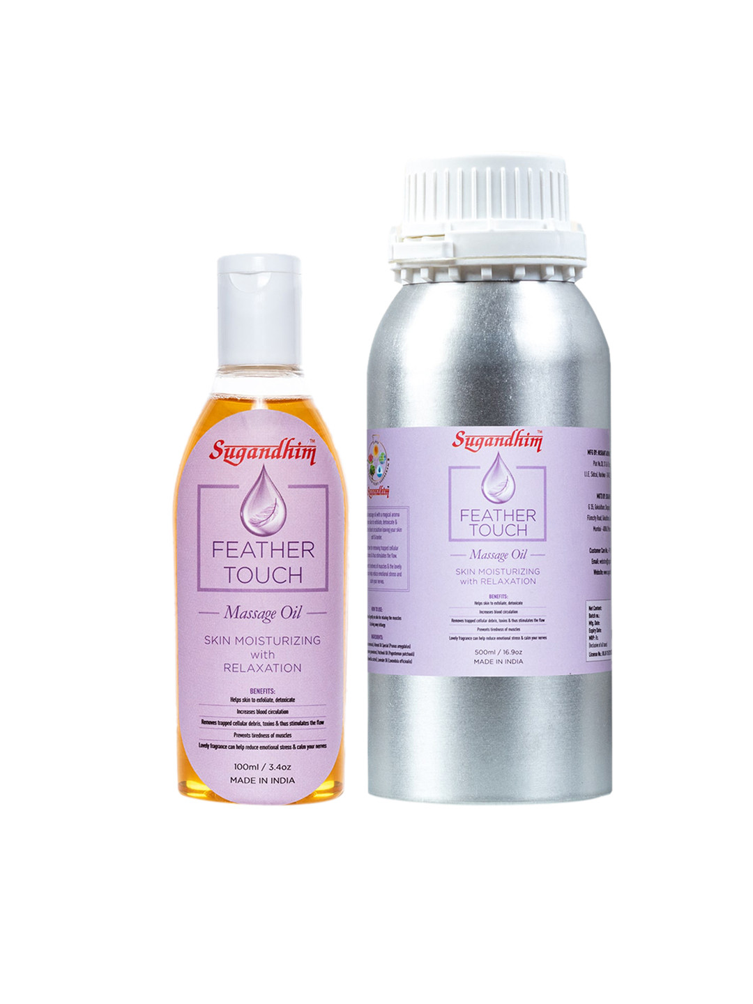 Sugandhim Feather Touch Body Massage Oil Smooth Lightweight Ideal for Daily Use