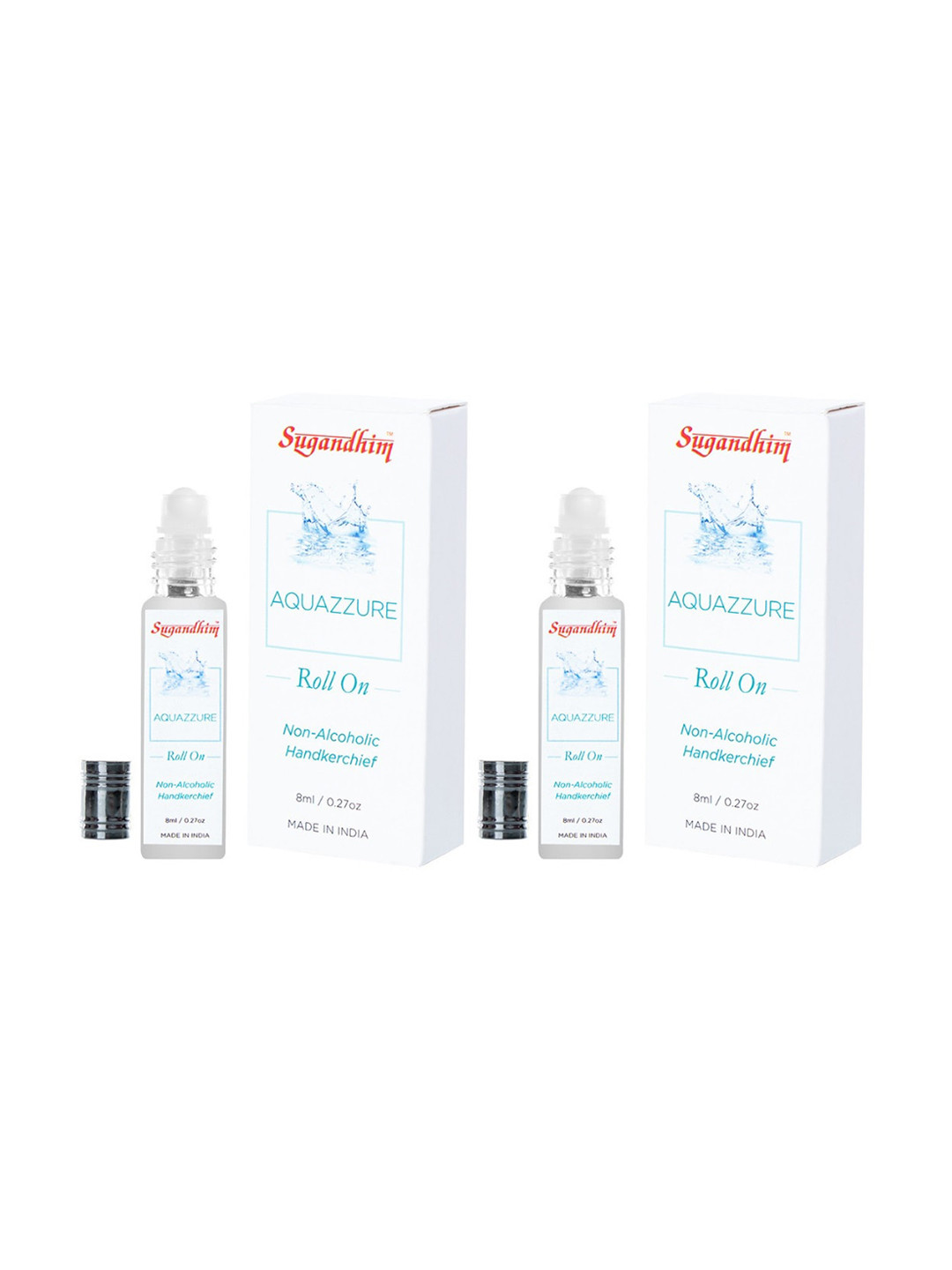 Sugandhim Aquazzure Double Pack Aqua Cool Roll-On Attar Ideal for Daily Use - 16ml