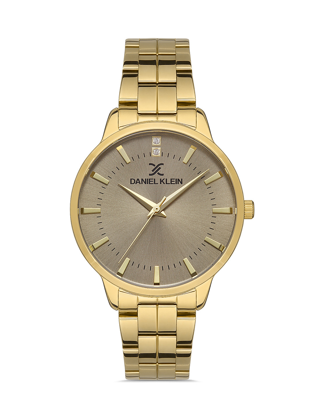 Daniel Klein Premium Women Grey Dial & Gold-Toned Straps Analogue Watch DK.1.13259-3