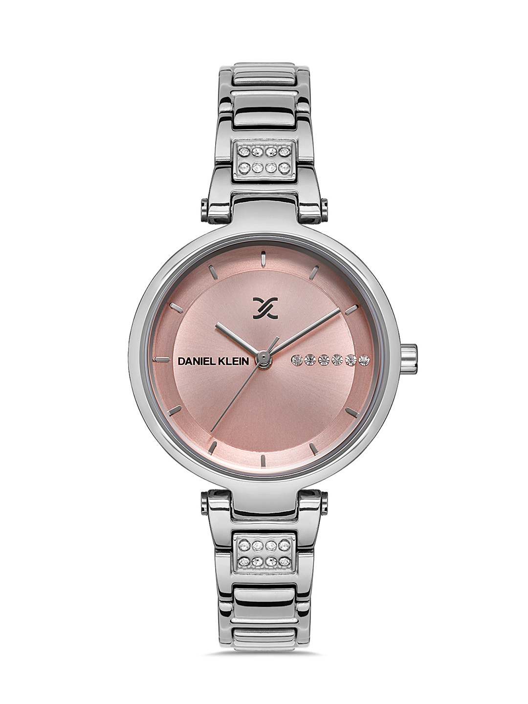 Daniel Klein Premium Women Pink Dial & Silver Toned Strap Analogue Watch DK.1.13206-2