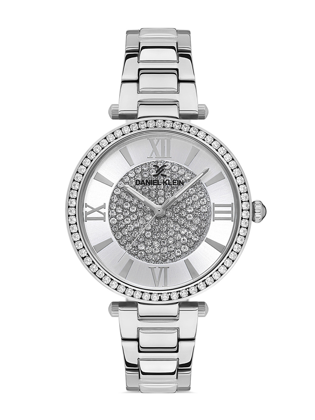 Daniel Klein Premium Women Silver Embellished Dial & Strap Analogue Watch DK.1.13241-1