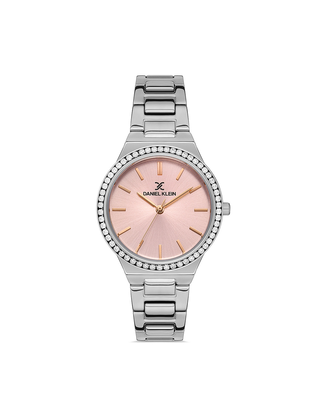 Daniel Klein Premium Women Pink Dial & Silver Toned Strap Analogue Watch DK.1.13215-6