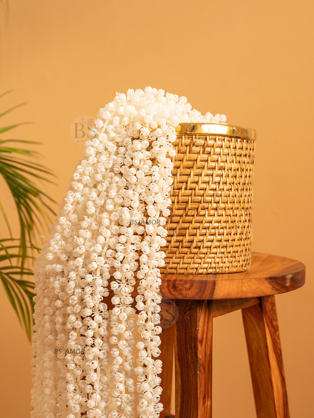 BS AMOR White Artificial Jasmine Garland Flowers