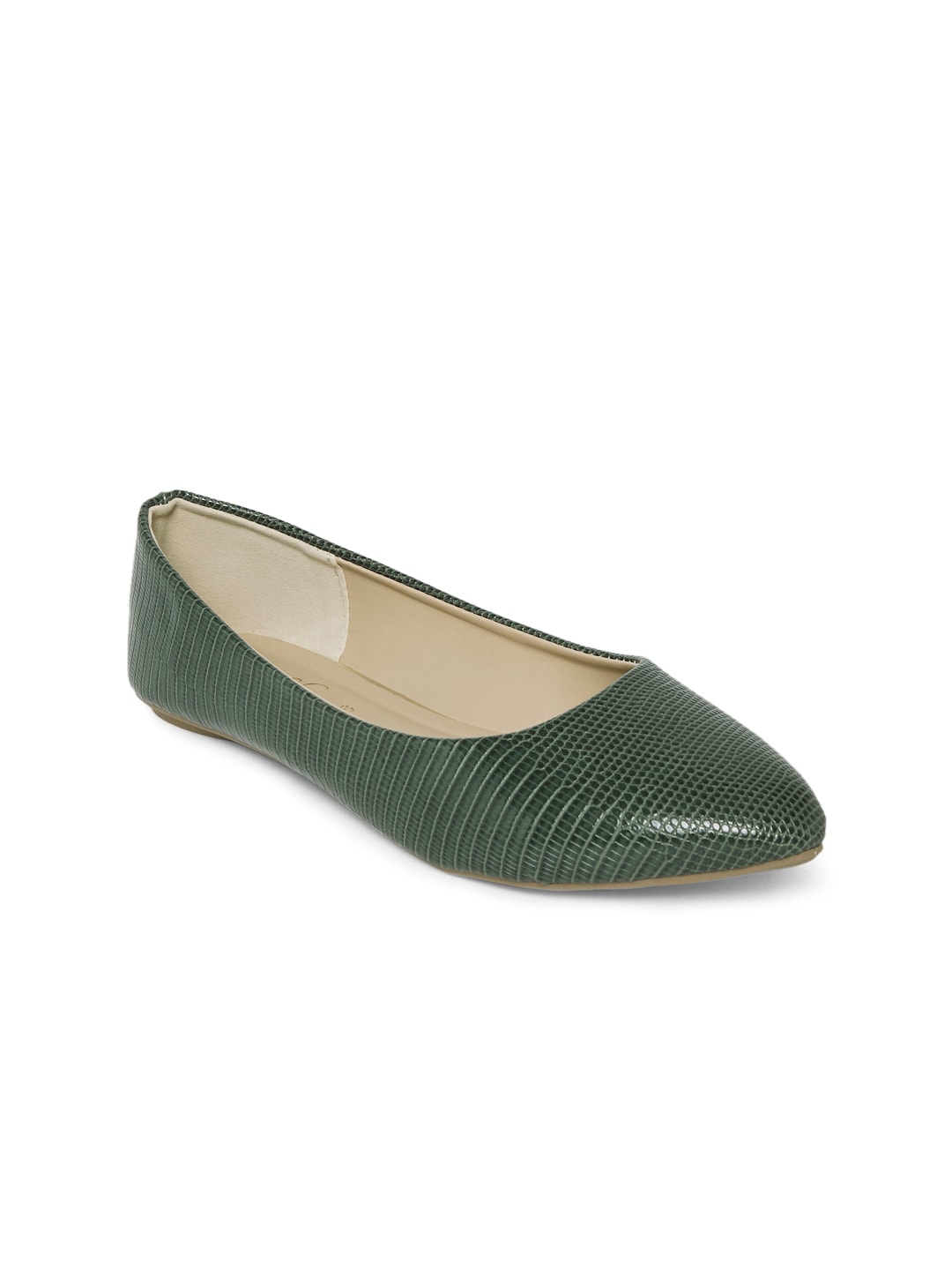 Olive green flat shoes online