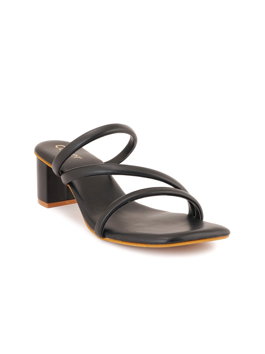 Cogner Women's Black Block Sandals