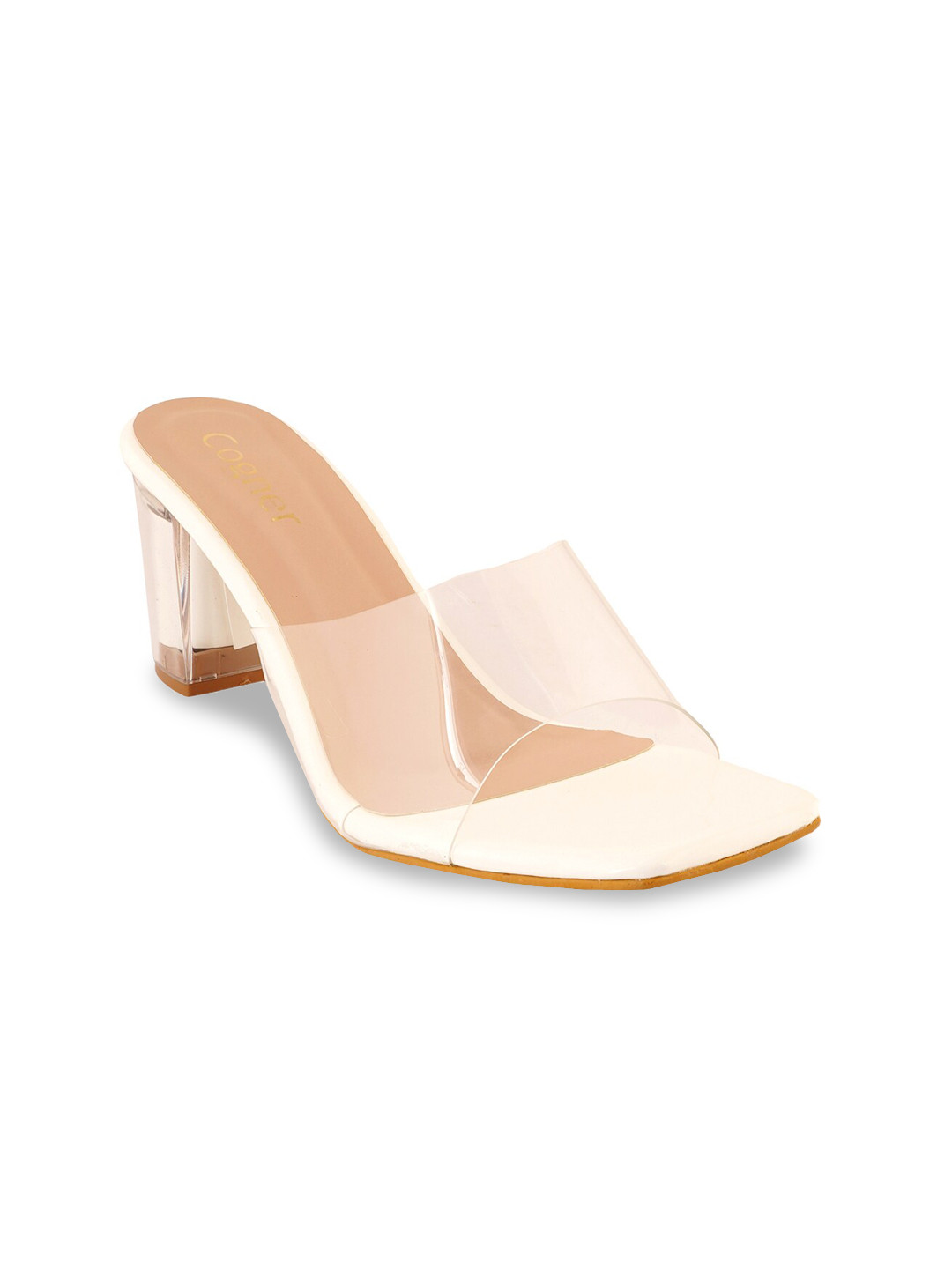 Cogner Women's White Block Mules