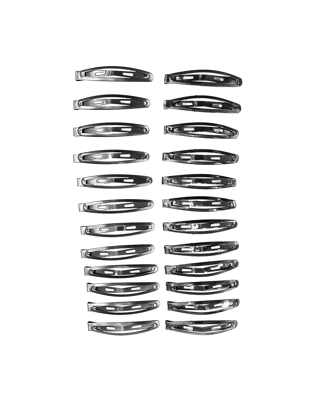 CHANDERKASH Set of 6 Black Big Size Regular Metallic Tic Tac Clip Hair Clip