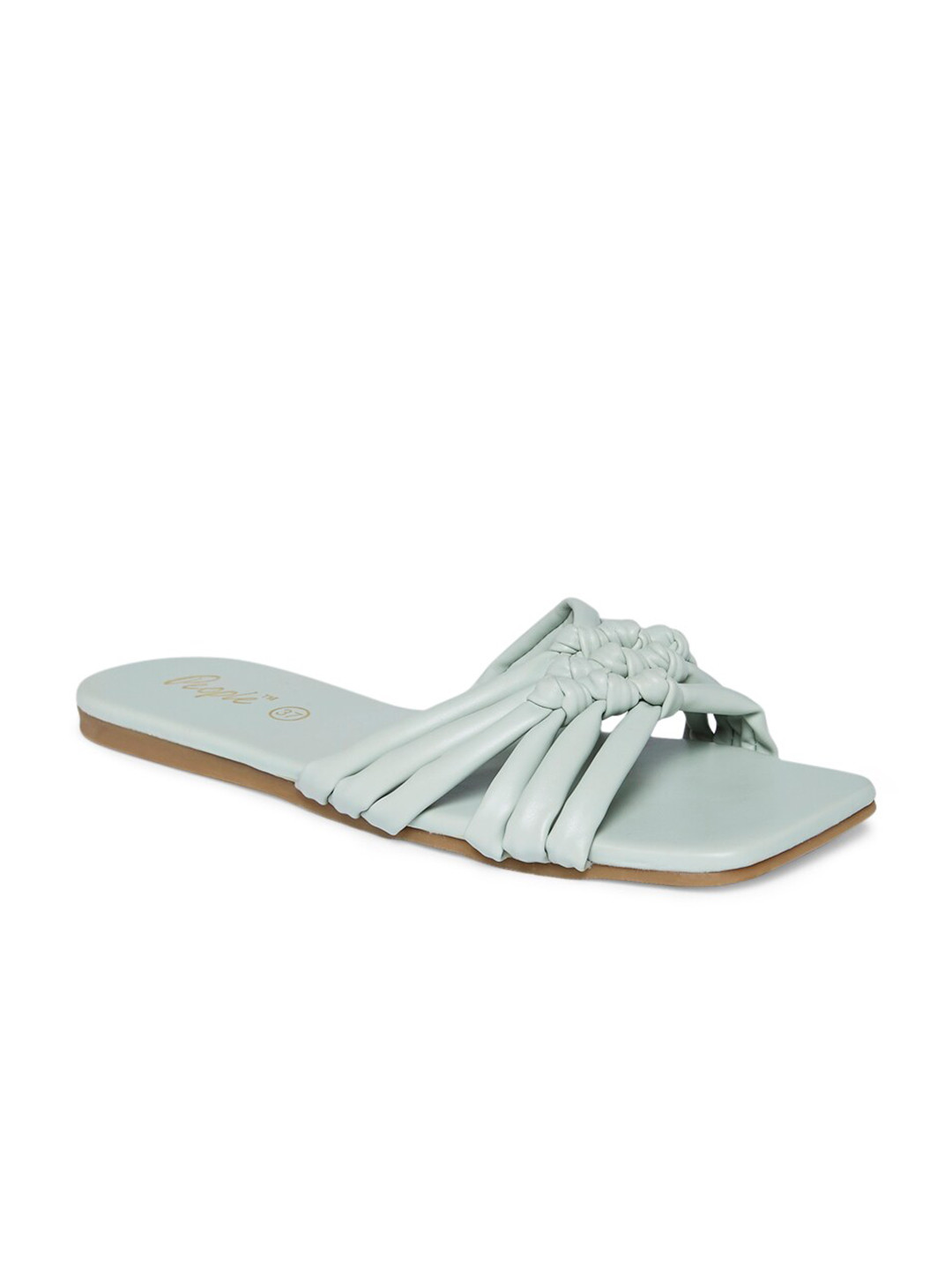 People Women Turquoise Blue Open Toe Flats