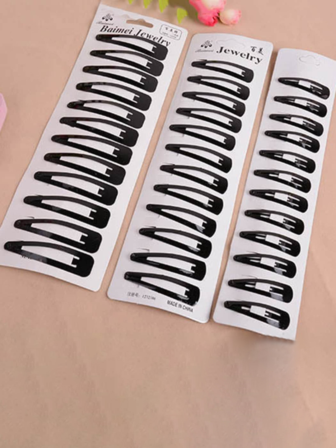 CHANDERKASH Set of 12 Black Tic Tac Clip