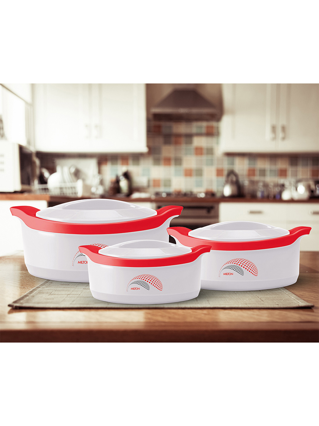 Milton 3 Pcs White New Marvel Jr Inner Steel Casserole Gift Set 450ML 850ML 1240 ML