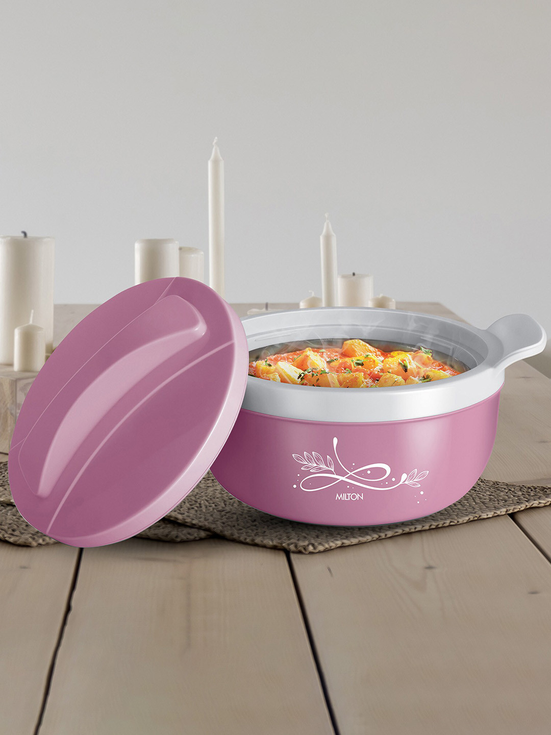 Milton Crave 2500 Pink Insulated Inner Stainless Steel Casserole- 2150 ml