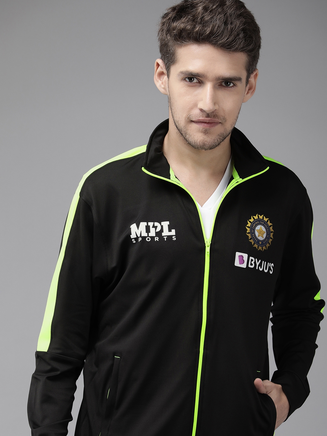 Buy MPL SPORTS Men Black Brand Logo Printed Team India Training Track Jacket Jackets for Men 20143320 Myntra