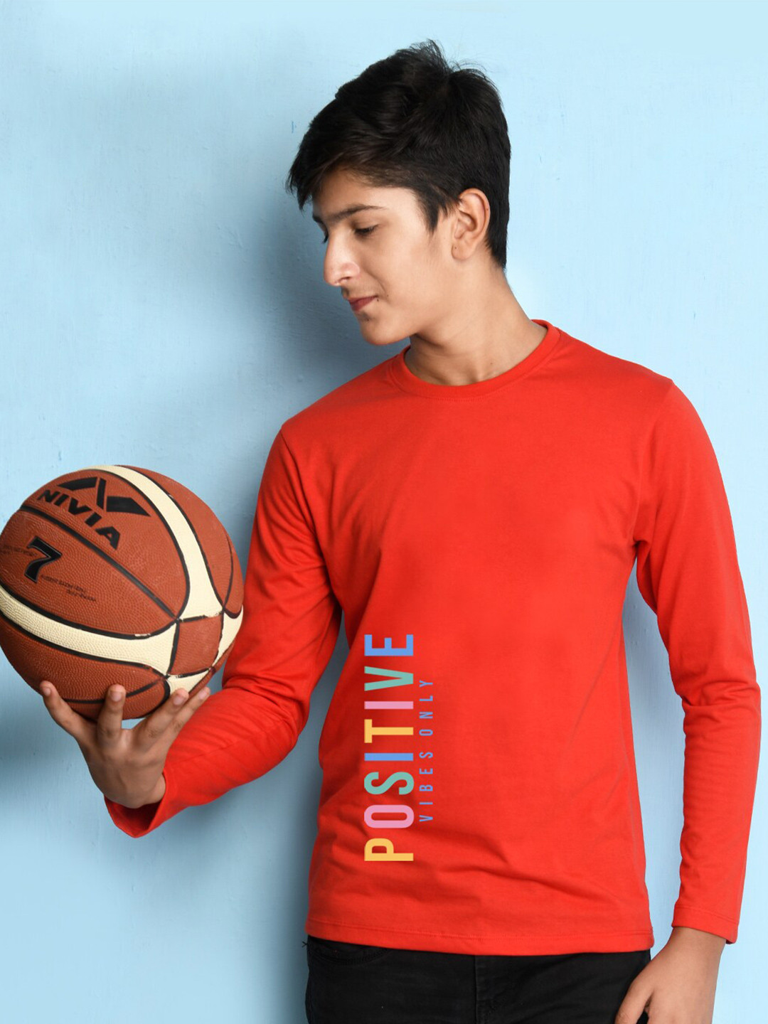 NUSYL Boys Red TypographycT-shirt