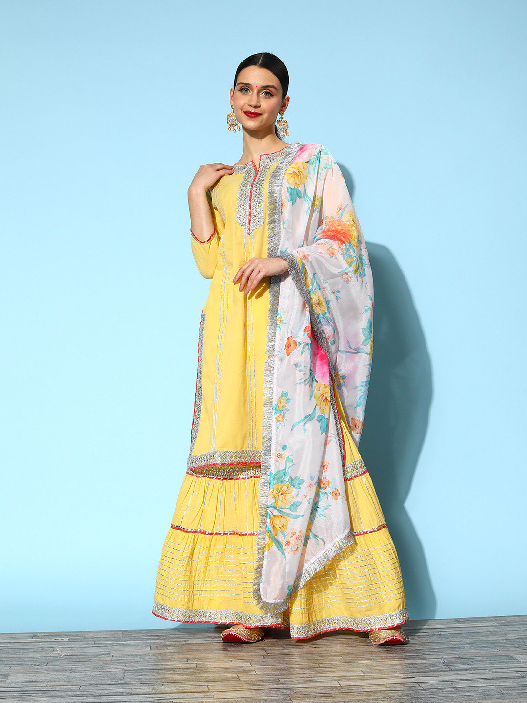 Varanga Women Ethnic Motifs Pure Cotton Hyper Texture Kurta Set