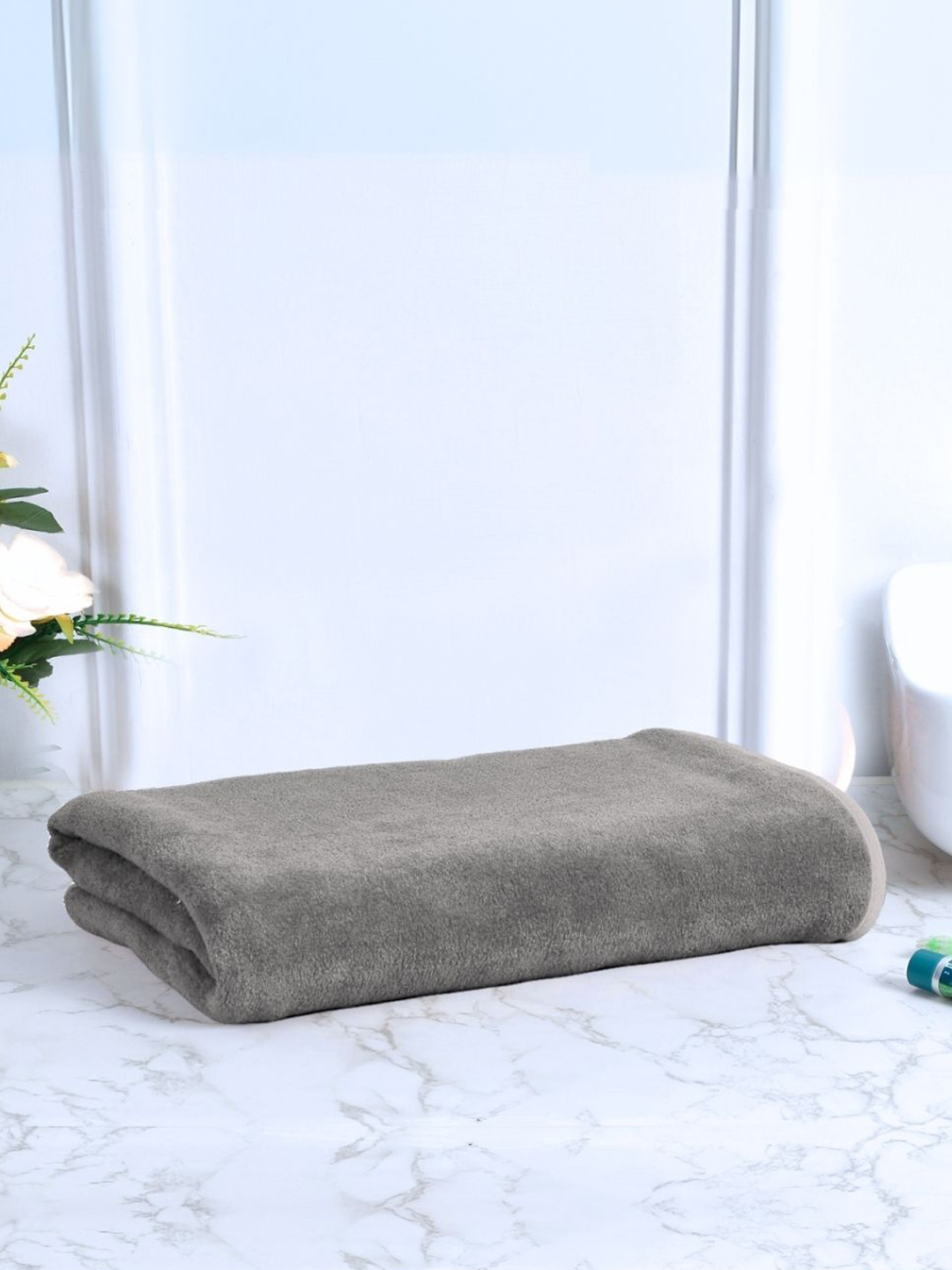 Black gold Grey Solid 400 GSM Microfiber Bath Towel