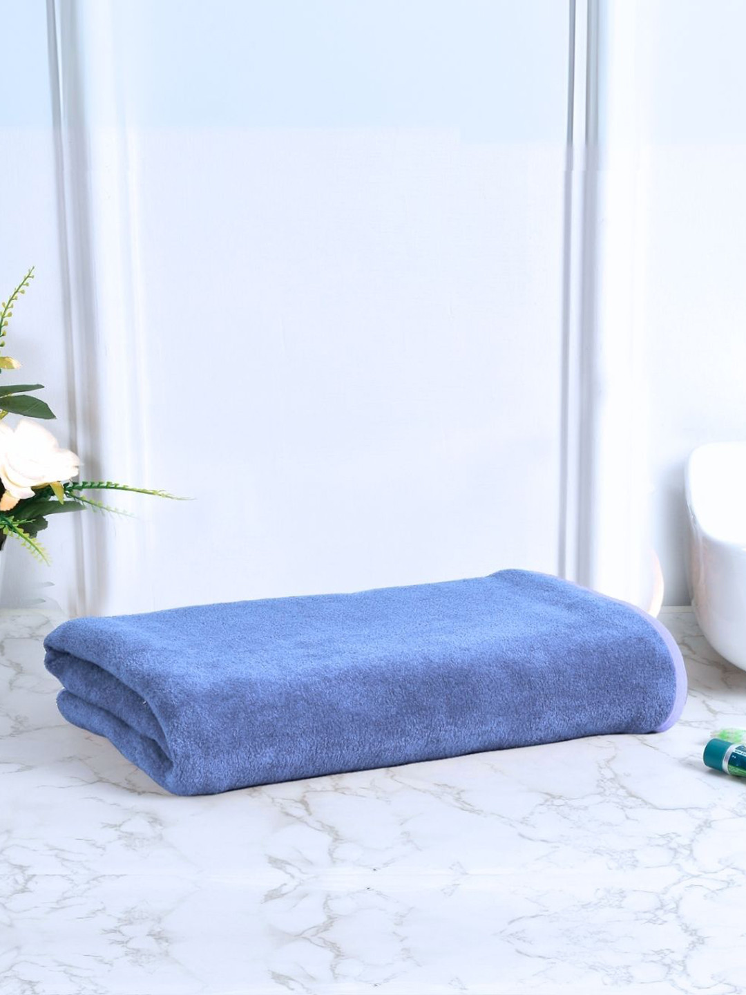 Black gold Blue Solid 400 GSM Microfiber Bath Towel