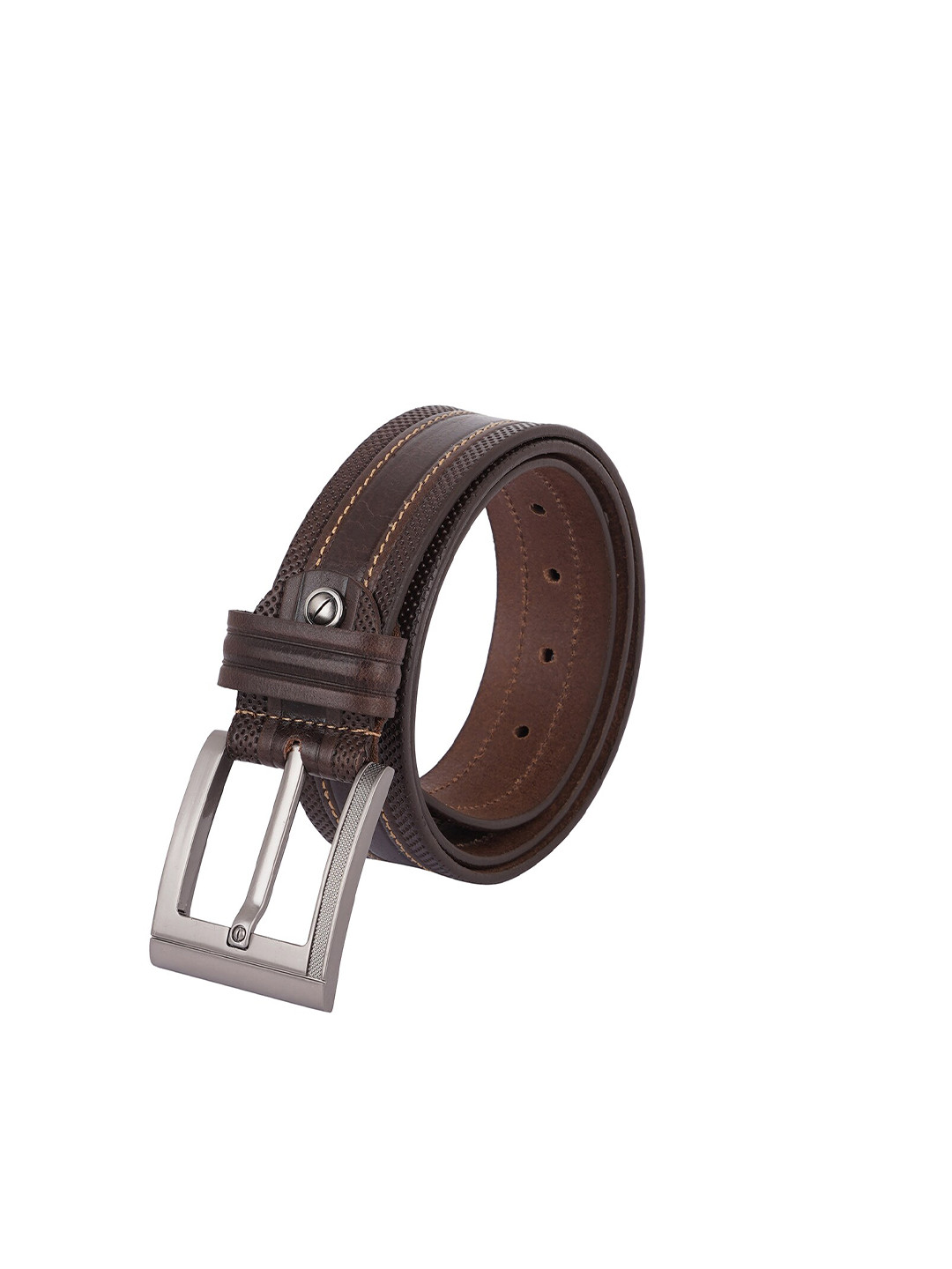 Style Shoes Men Printed Textured Leather Belt