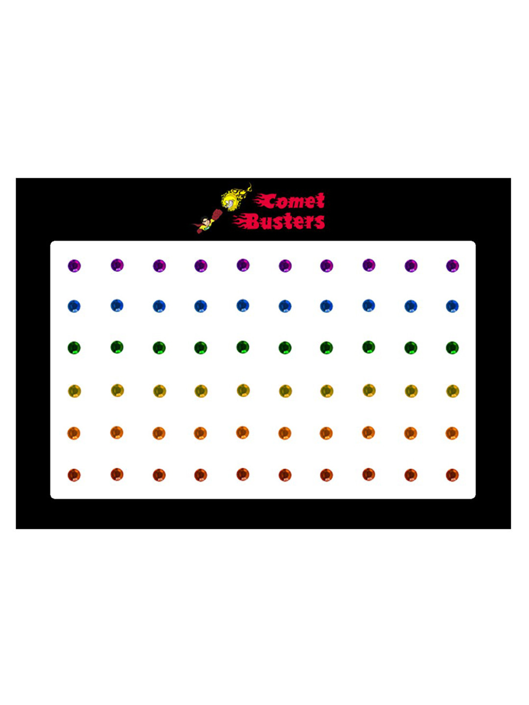 Comet Busters 60 Pcs Reusable Designer Bindis - Multicoloured