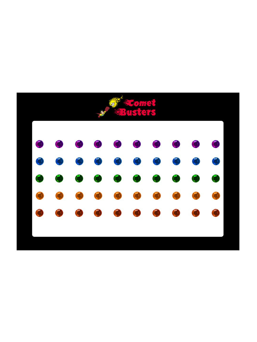 Comet Busters 50 Pcs Reusable Designer Bindis - Multicoloured
