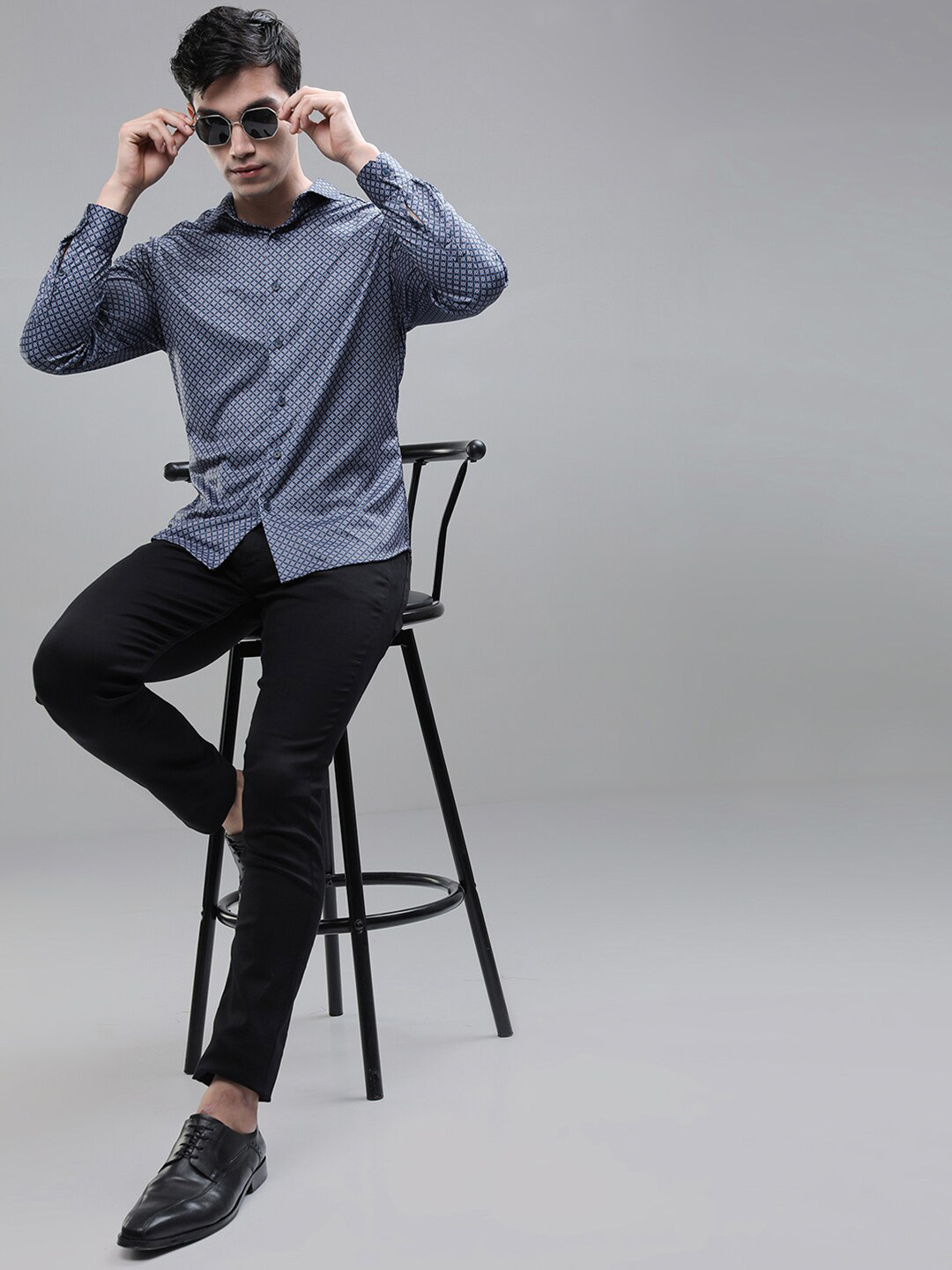 HIGHLANDER Men Printed Knitted Party Wear Casual Shirt