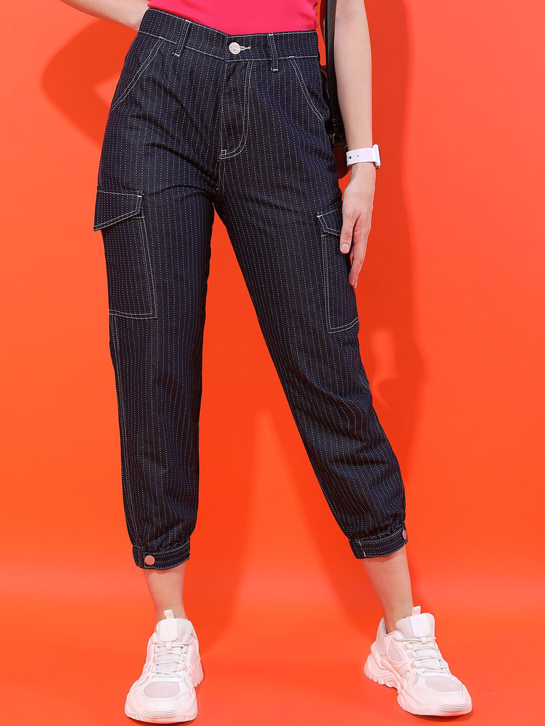 Tokyo Talkies Women Jogger Clean Look Stretchable Cargo Jeans