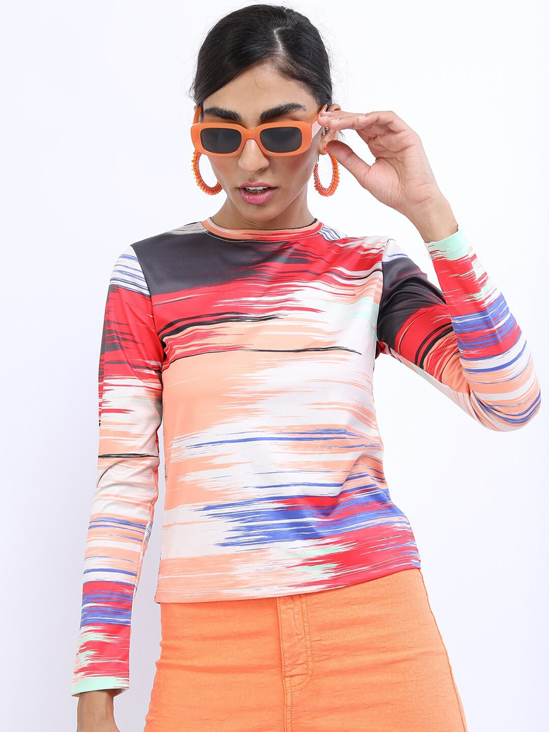 Tokyo Talkies Printed Full Sleeves Top