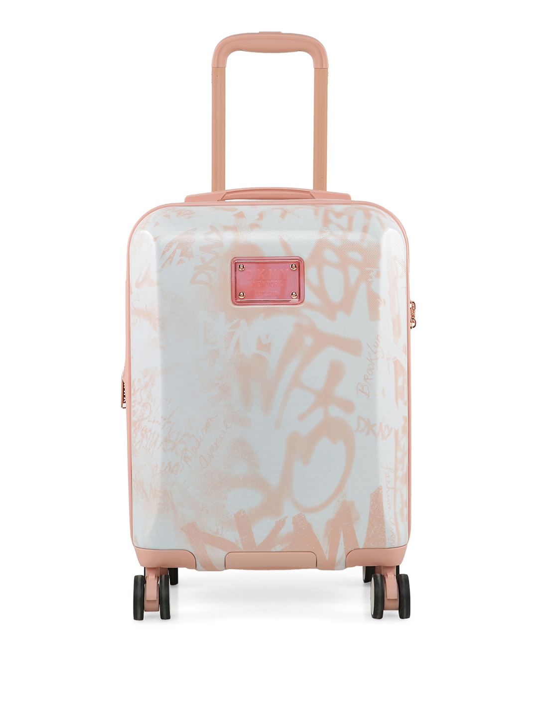 White dkny suitcase on sale
